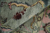 Ready to Ship Aqua and Pink Traditional Oushak Wool Area Rug