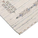 Ready to Ship Beige Tribal Center Medallion Hand Loomed Wool Rug