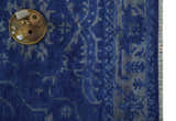 Ready to Ship Blue and Gray Hand knotted Oushak 8x10 and 9x12 wool Area Rug