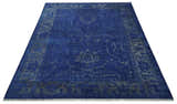 Ready to Ship Blue and Gray Hand knotted Oushak 8x10 and 9x12 wool Area Rug