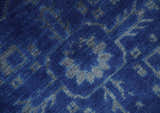 Ready to Ship Blue and Gray Hand knotted Oushak 8x10 and 9x12 wool Area Rug