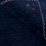 Blue Tribal Border Design Hand Loomed Wool Area Rug