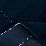 Blue Tribal Border Design Hand Loomed Wool Area Rug