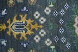 Ready to ship Charcoal, Green And Blue 5x7 Wool Rug