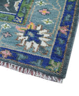 Ready to ship Charcoal, Green And Blue 5x7 Wool Rug