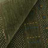 Gabbeh Design Hand Loomed Green Wool Area Rug