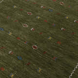 Green Modern Design Hand Loomed Wool Area Rug