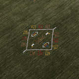 Green Tribal Center Medallion Hand Loomed Wool Area Rug