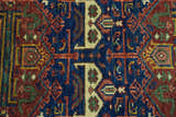 Ready to Ship Hand knotted 4x8 Traditional Antique Style Rust and Blue Area Rug