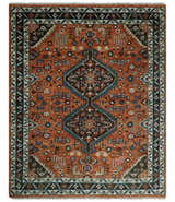 Ready to ship Rust, Ivory and Brown Oriental Traditional Area Rug