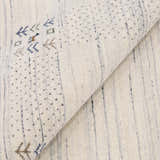 Solid Ivory Border Patterns Hand Loomed Wool Area Rug