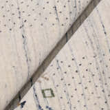 Solid Ivory Border Patterns Hand Loomed Wool Area Rug