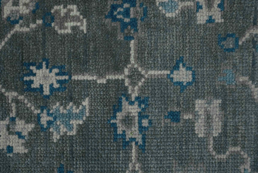Ready to ship Traditional Gray And Blue 2.8x6 Wool Rug