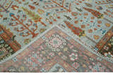 Ready to Ship Tree of Life Hand Knotted Silver, Brown and Rust Traditional Oushak Wool Rug