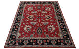 Red and Black Hand Knotted Traditional Oushak Custom made wool Area Rug