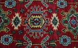 Custom Made Maroon and Blue Antique Turkish Kashgar Hand Knotted Red and Blue Traditional Oushak Wool Area Rug