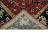 Rust, Black and Beige Traditional Oriental Hand Knotted Custom Made Wool Area Rug