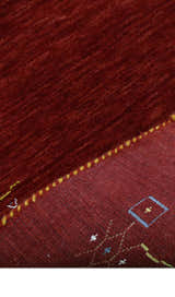 Red Tribal Border Design Hand Loomed Wool Area Rug