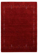 Red Tribal Border Design Hand Loomed Wool Area Rug