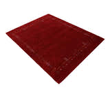 Red Tribal Border Design Hand Loomed Wool Area Rug