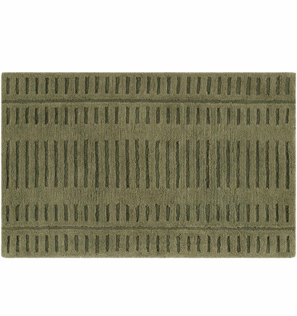 Revival Green Washable Wool Rug