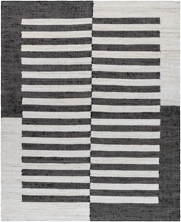 Sample Rocio Dotted Bordered White Jute Carpet