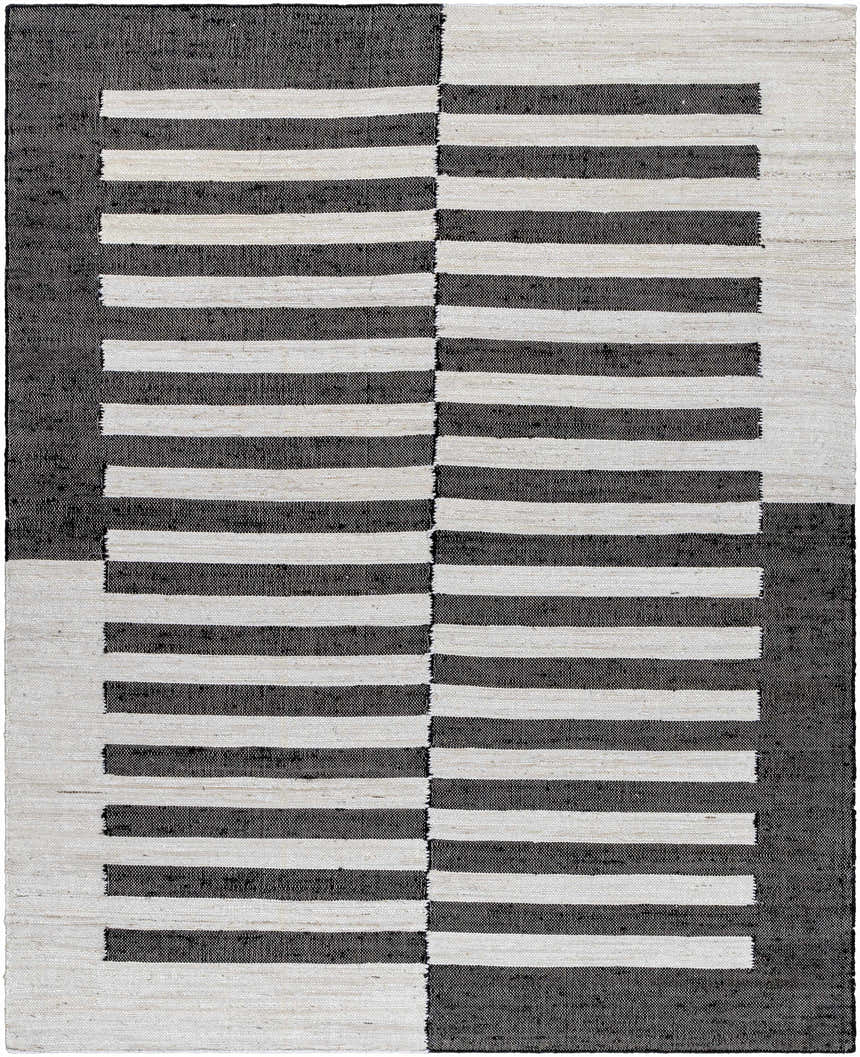 Sample Rocio Dotted Bordered White Jute Carpet