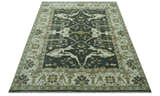 Richmond Custom Made Charcoal and Beige Hand Knotted Oushak wool Area Rug