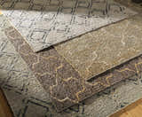 Close-up of Barlig Beige Trellis Jute Carpet showing hand-woven texture and geometric trellis pattern in beige and black. Styleshot