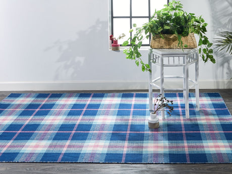 Feizy Crosby Transitional Plaid - Blue/Pink/White Area Rug - Clearance