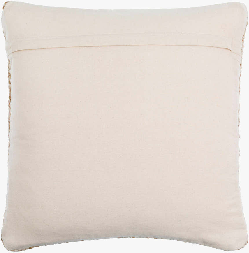 Woolin Ivory Chunky Looped Texture Cottage Farmhouse Wool Accent Pillow - Clearance