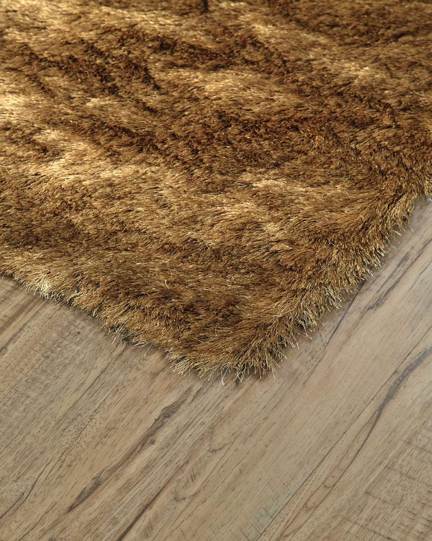 Feizy Indochine Modern Solid - Brown/Gold Area Rug - Clearance
