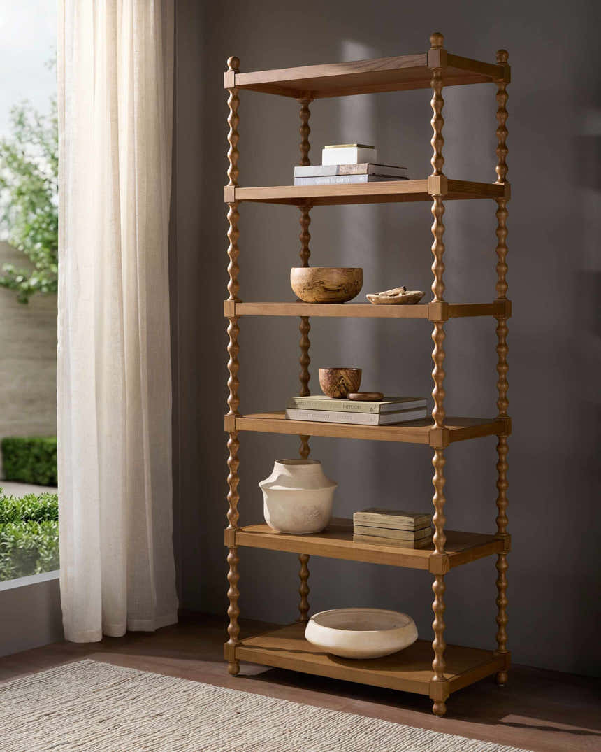 Orange Traditional Bookcase for books and decorative storage