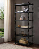 Charcoal Traditional Bookcase for books and decorative storage