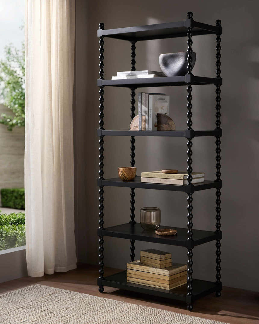 Charcoal Traditional Bookcase for books and decorative storage