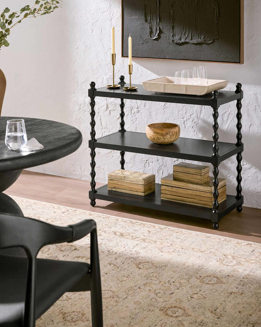 Charcoal Traditional Console Table for entryways or behind sofa styling