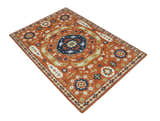 Rust and Blue Hand Knotted Traditional Medallion Mamluk Design Multi Size wool Rug