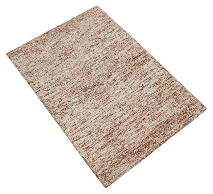 Rust and Ivory Abstract Layering Multi Size Area Rug