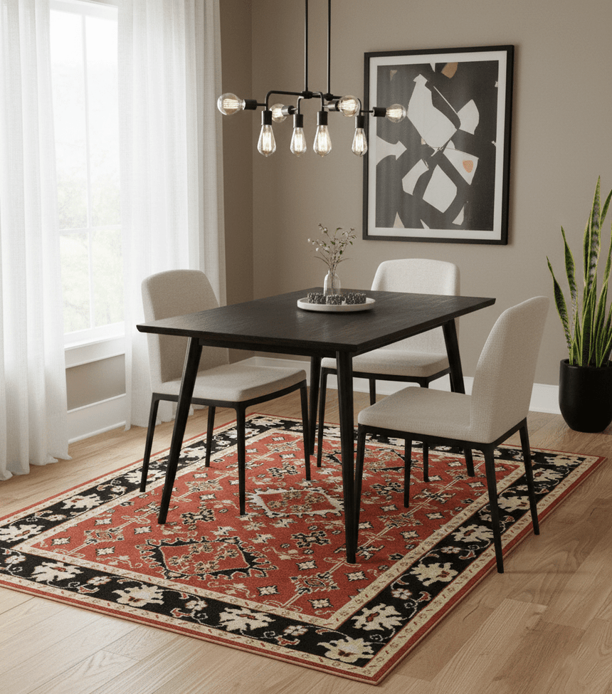 Rust, Black and Beige Traditional Oriental Hand Knotted Custom Made Wool Area Rug
