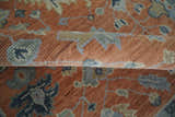 Rust, Blue and Silver Hand Knotted Traditional Multi Size Oushak Wool Area Rug