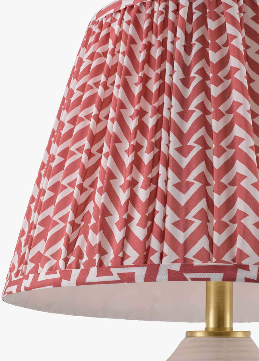 Brick Red Bohemian Table Lamp with global details for bedside or console tables