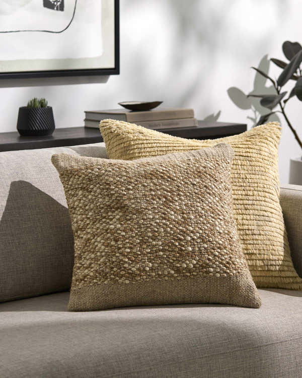 Braelin Ivory Braided Knit Texture Cottage Farmhouse Wool Accent Pillow - Clearance
