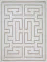 Close-up of the Studio Edit Rachel Zoe x LIVABLISS RZSE-2306 Area Rug. Beige Greek key pattern on an ivory background. Design-Rectangle