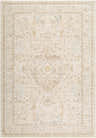 Close-up of the Vintage Edit Rachel Zoe x LIVABLISS RZVE-2300 Area Rug. Beige, cream, and gray traditional floral pattern. Design-Rectangle-6796