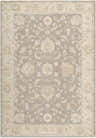 Close-up of the Vintage Edit Rachel Zoe x LIVABLISS RZVE-2302 Area Rug. Beige, cream, gray, and sage floral pattern. Design-Rectangle-6796