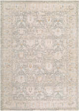 Machine Woven Rachel Zoe x LIVABLISS RZVE-2305 Area Rug in beige, cream, gray, sage, and tan with a traditional pattern. Design-Rectangle-6796