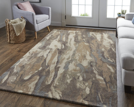 Feizy Amira Transitional Abstract - Brown/Gray/Tan Area Rug