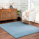 Heavenly Solid Blue Plush Rug - Clearance