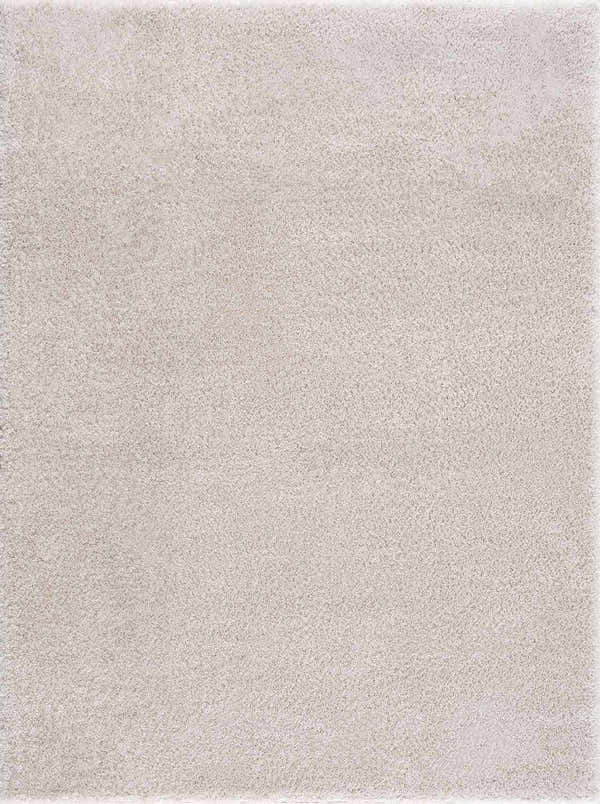 Close-up of the Velora Light Beige Wavy Abstract rug. Minimalist design with a soft, textured polyester shag. Design-Rectangle