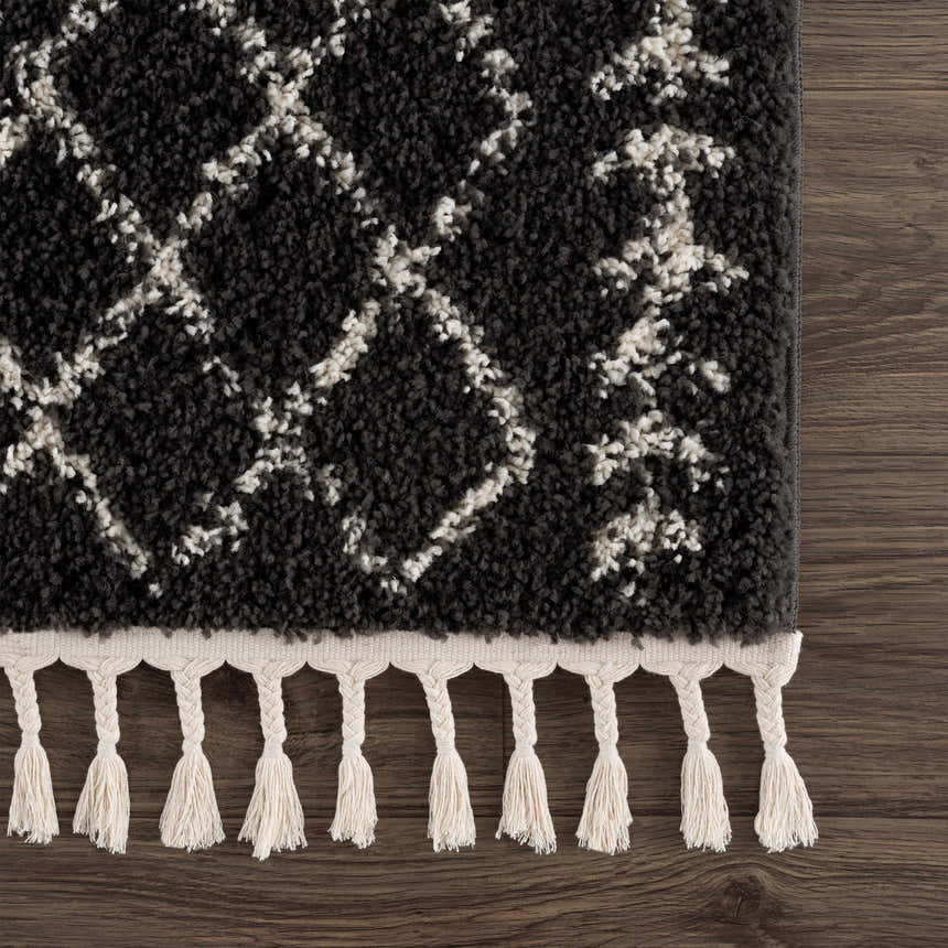 Sample Thetford Black Berber Shag Rug - Clearance